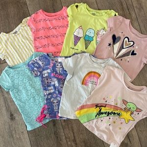 8-Items Girl Shirts Size 4/5yo Various Brands